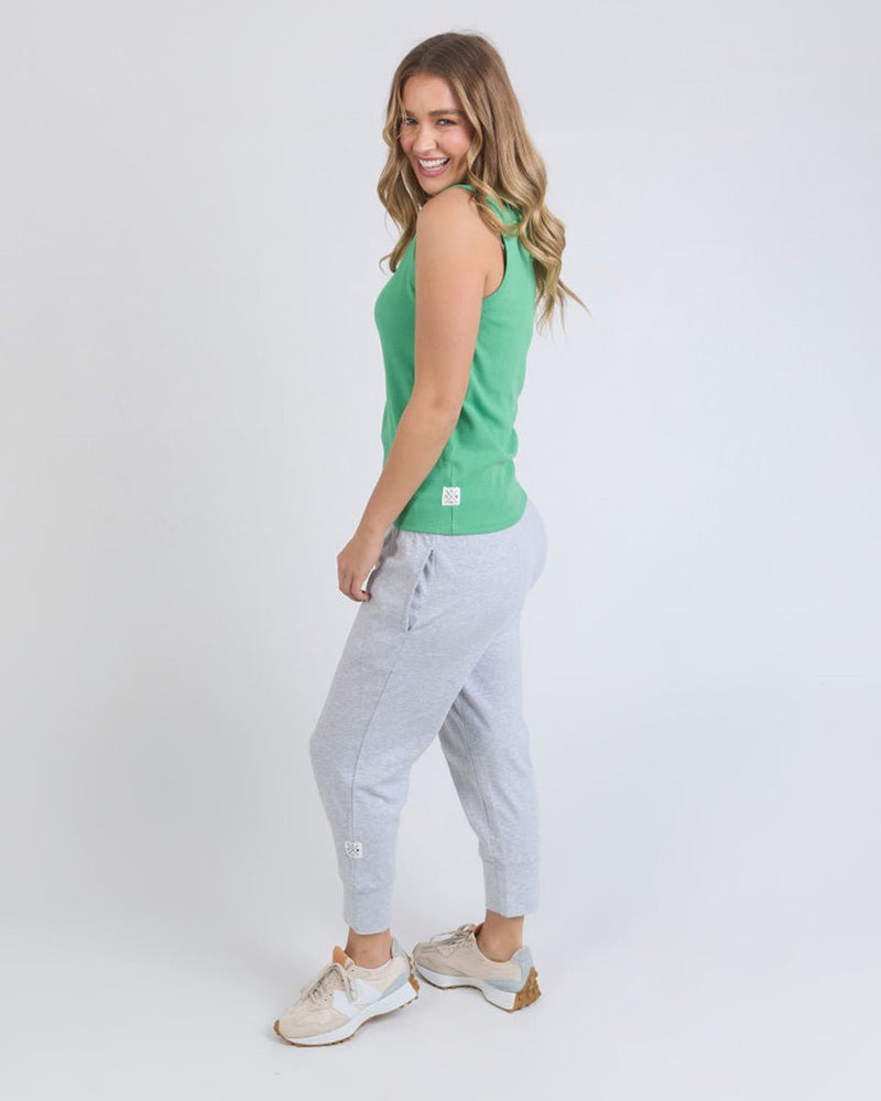 Find Rib Crew Tank Green Briar - Elm at Bungalow Trading Co.