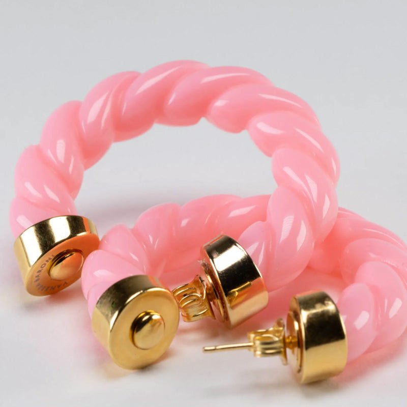 Find Rope Earrings Bubblegum - Vanessa Baroni at Bungalow Trading Co.