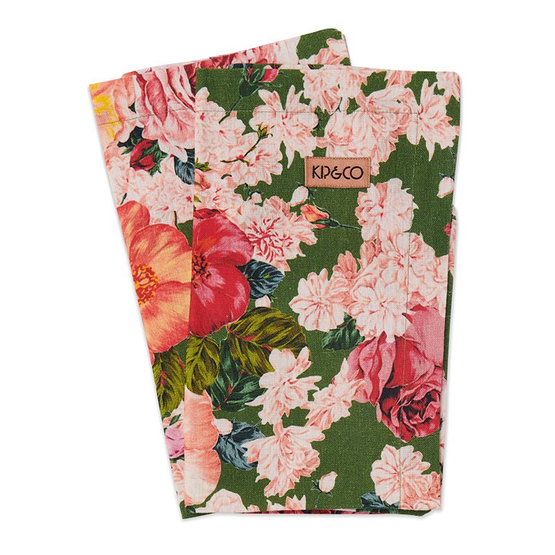 Find Rose Garden Linen Napkins Set of 4 - Kip & Co at Bungalow Trading Co.