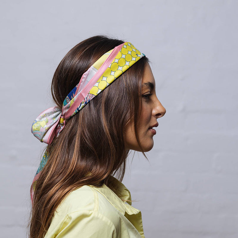 Printed Satin Scarf Sunshine Pink