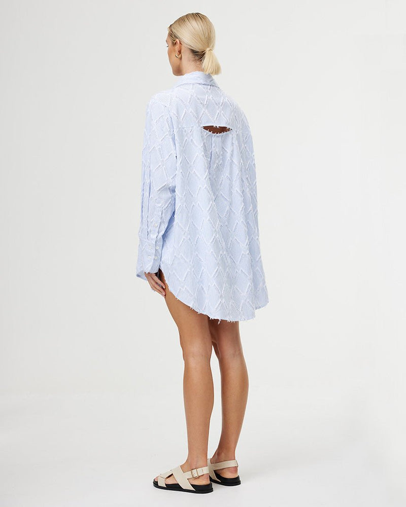 Find Sadie Shirt Cerulean Fray - Kinney at Bungalow Trading Co.