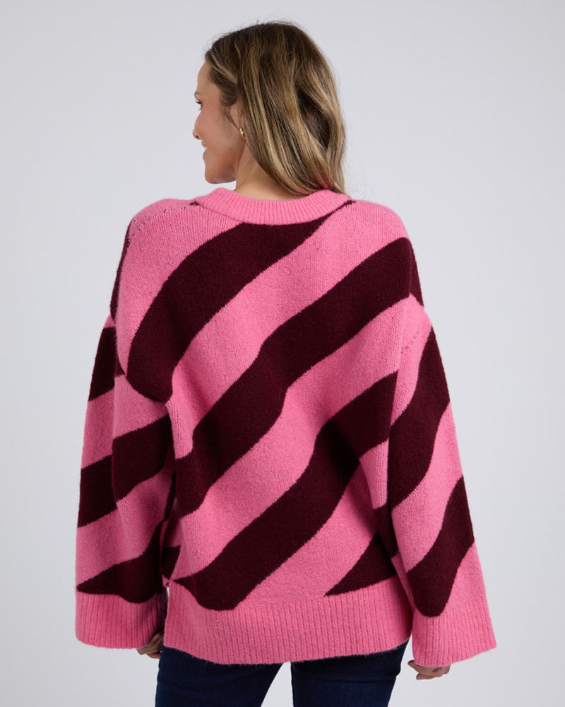 Sage Diagonal Stripe Knit