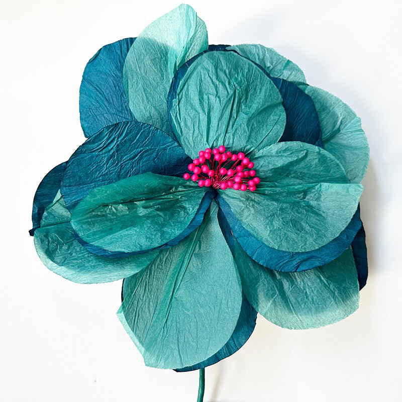 Find Sakura Paper Flower Teal - Nibbanah at Bungalow Trading Co.