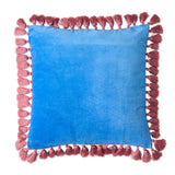 Find Sapphire Blush Velvet Tassel Cushion - Kip & Co at Bungalow Trading Co.