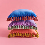 Find Sapphire Blush Velvet Tassel Cushion - Kip & Co at Bungalow Trading Co.