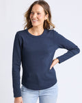Scoop Rib Long Sleeve Tee Navy
