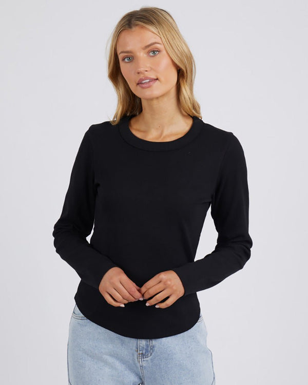 Find Scoop L/S Rib Tee Black - Foxwood at Bungalow Trading Co.