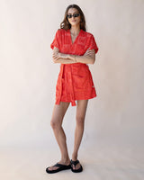 Find Seaside Terry Kimono Dress Lobster Red O/S - Araminta James at Bungalow Trading Co.