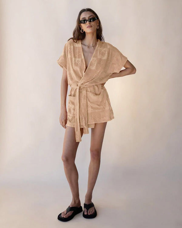 Find Seaside Terry Kimono Dress Macadamia O/S - Araminta James at Bungalow Trading Co.