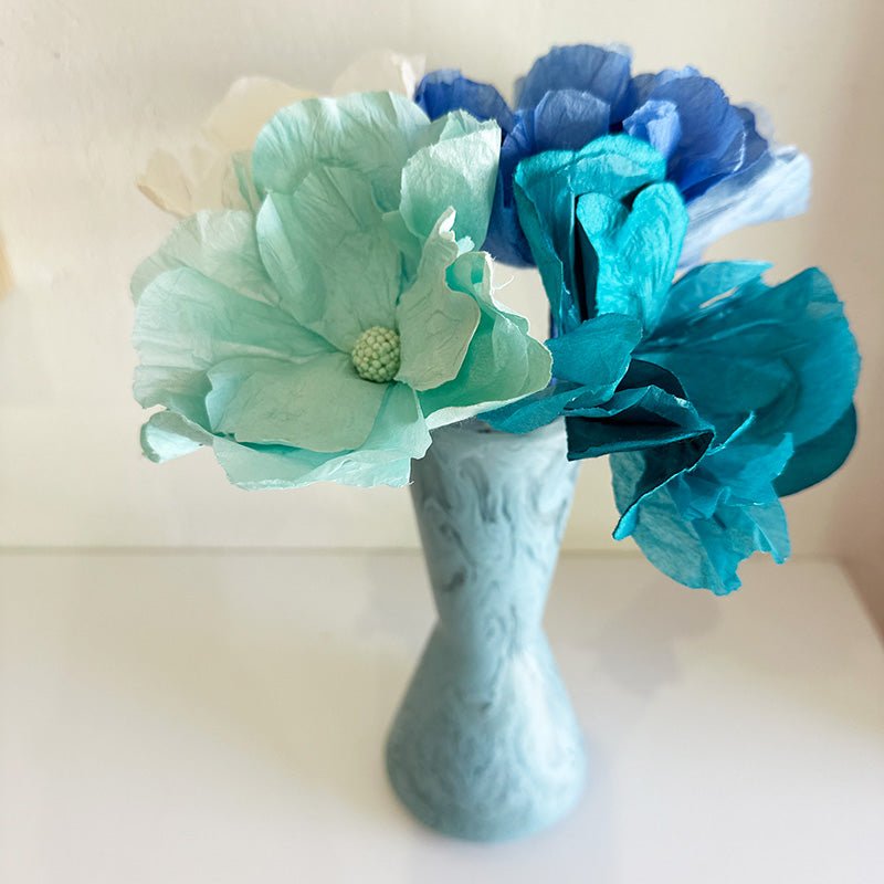 Find Small Moonshine Paper Flower Baby Blue - Nibbanah at Bungalow Trading Co.