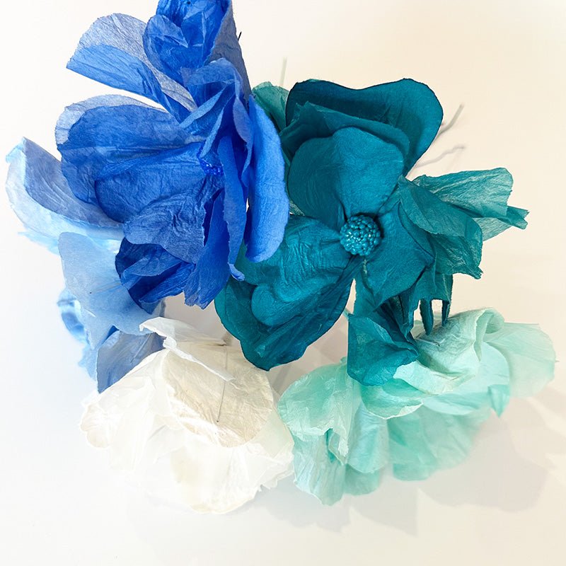 Find Small Moonshine Paper Flower Dark Blue - Nibbanah at Bungalow Trading Co.