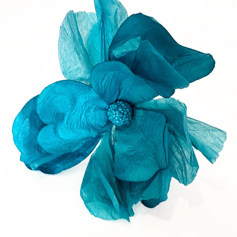 Find Small Moonshine Paper Flower Teal - Nibbanah at Bungalow Trading Co.