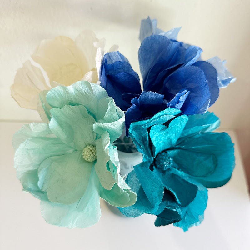 Find Small Moonshine Paper Flower Teal - Nibbanah at Bungalow Trading Co.