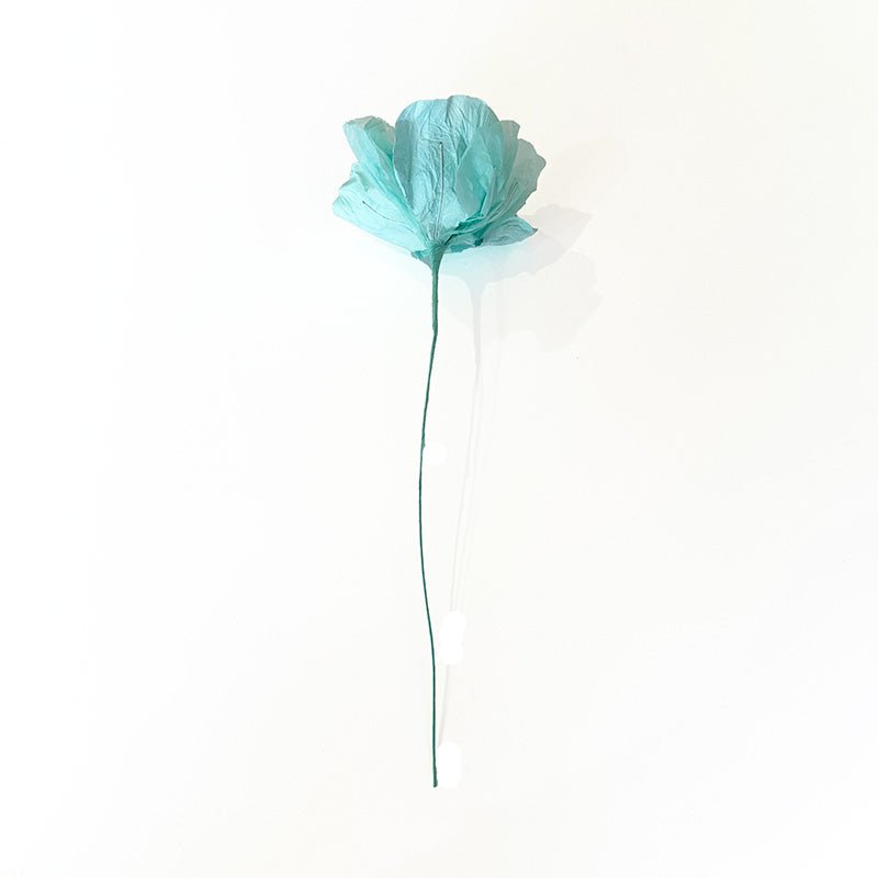 Find Small Moonshine Paper Flower Turquoise - Nibbanah at Bungalow Trading Co.