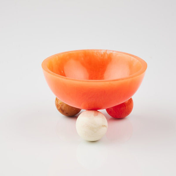 Find Small Resin Bowl with Legs Orange - Holiday Trading at Bungalow Trading Co.