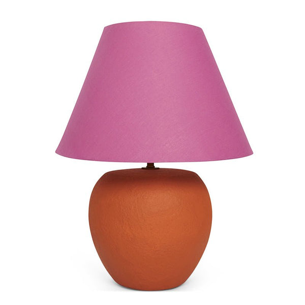 Find Sophie Burnt Pumpkin Lamp with Orchid Shade - PICK UP ONLY - Kip & Co at Bungalow Trading Co.