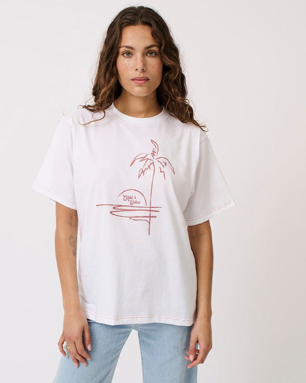 Find Sophie Tee Palm Stripe - Cartel & Willow at Bungalow Trading Co.