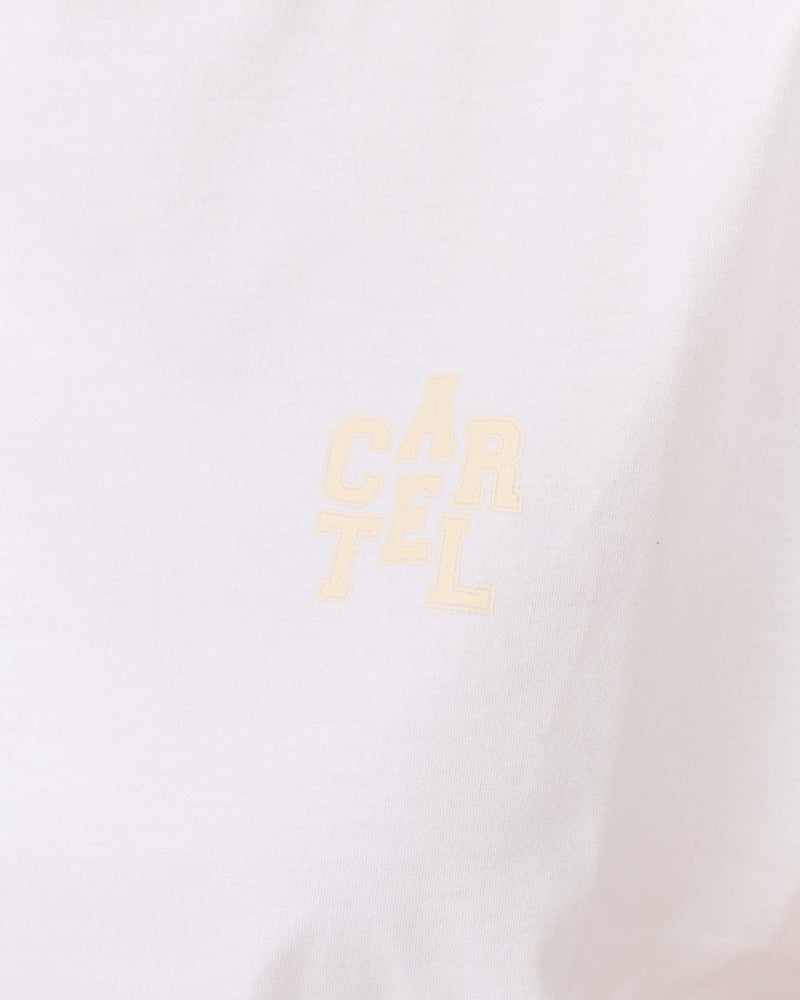 Find Sophie Tee White/Sand Logo - Cartel & Willow at Bungalow Trading Co.