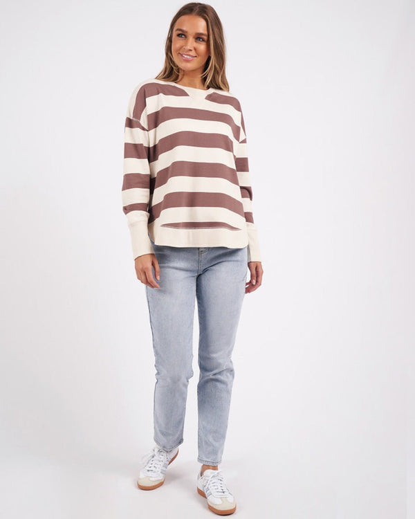 Find Striped Delilah Crew Mocha - Foxwood at Bungalow Trading Co.