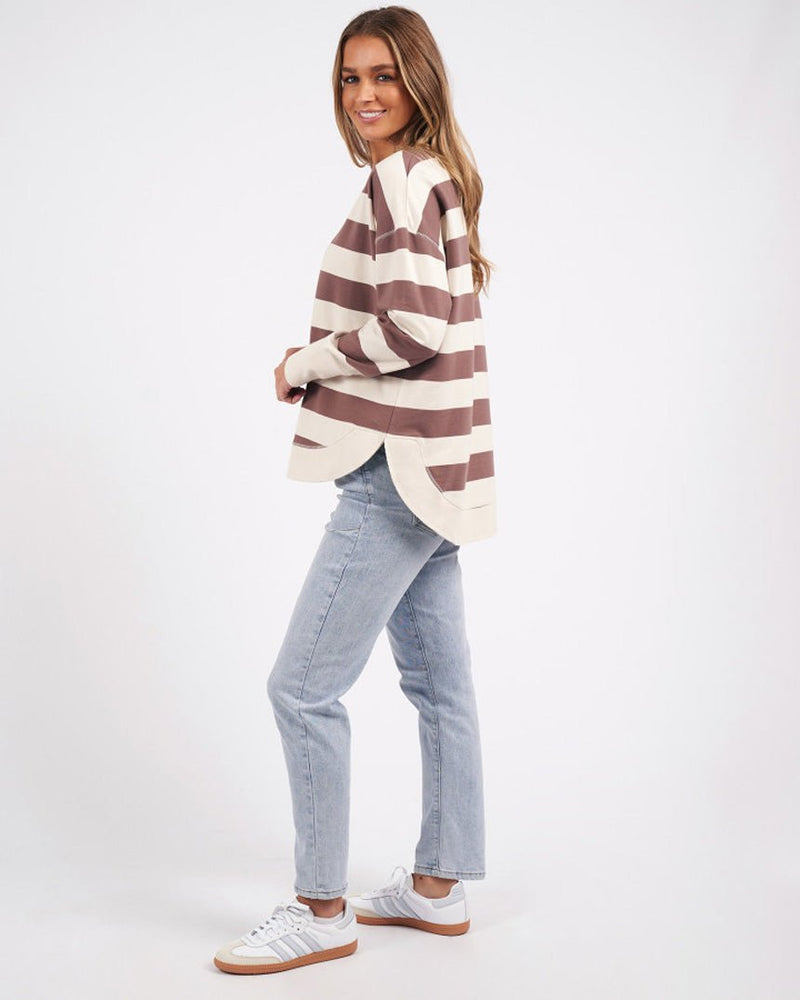 Find Striped Delilah Crew Mocha - Foxwood at Bungalow Trading Co.