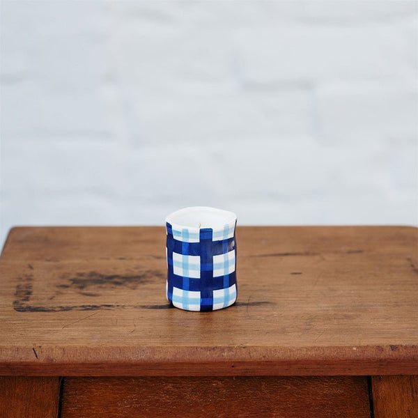 Find Summer Blue Gingham Candle Small - Noss at Bungalow Trading Co.