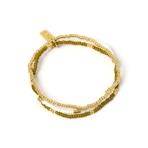 Find Sunny Bracelet Set Khaki - Arms of Eve at Bungalow Trading Co.