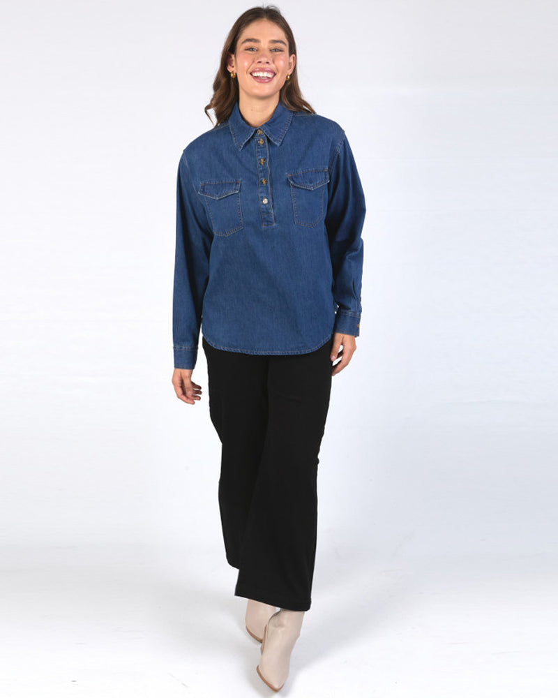 Tessa Denim Half Placket Shirt
