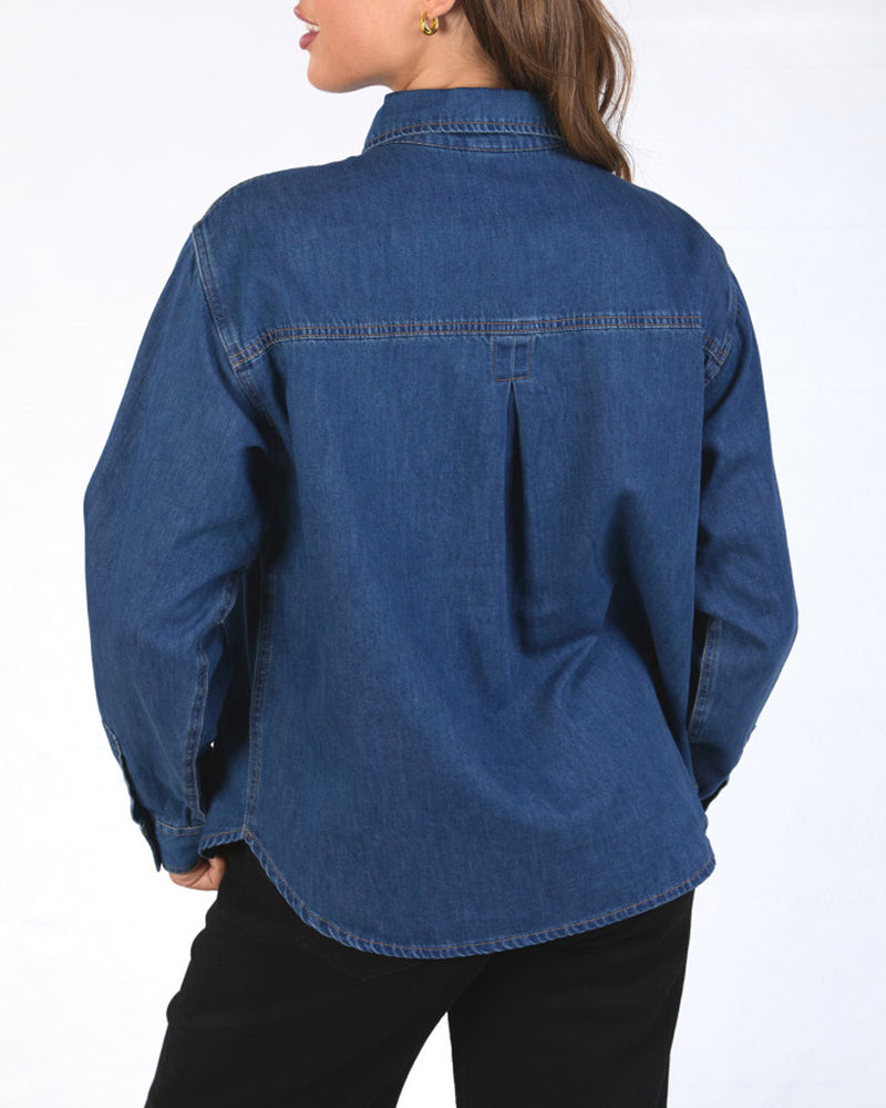 Tessa Denim Half Placket Shirt