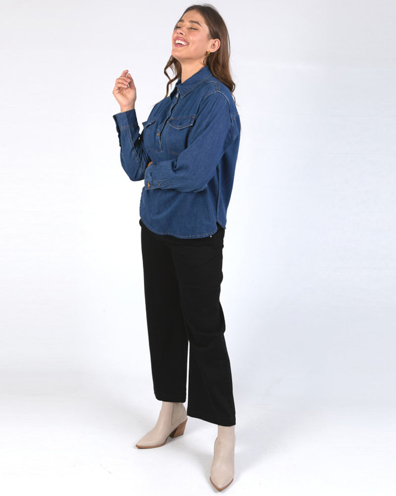Tessa Denim Half Placket Shirt
