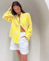 Find The Boyfriend Linen Shirt Sun Stripe - Hut at Bungalow Trading Co.