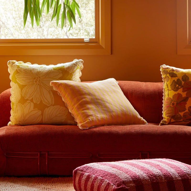 Find Thin Stripe Yellow Cushion Linen 60cm - Bonnie & Neil at Bungalow Trading Co.