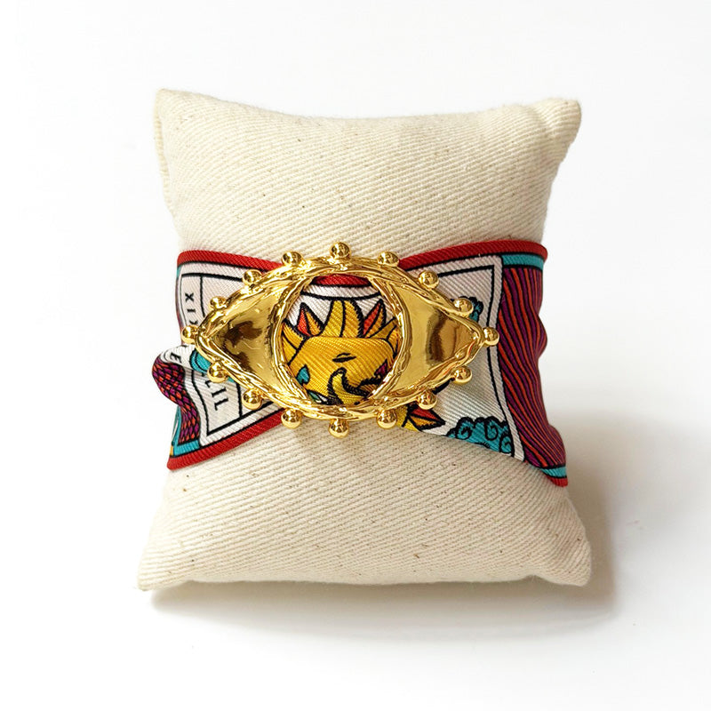 Bonoeil Scarf Charm with 4cm Tarot Red Silk Twill