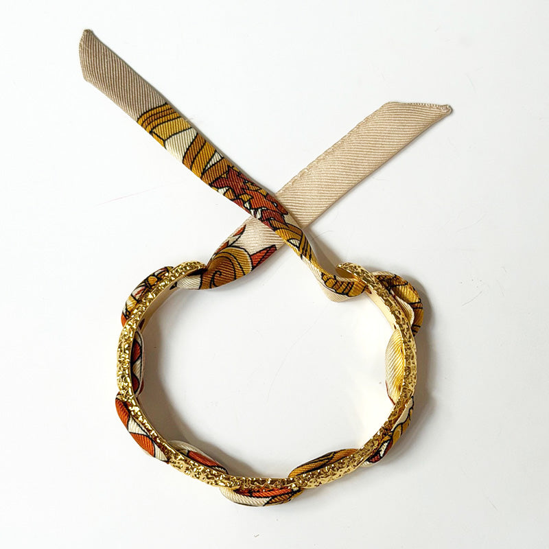 Queen Gold Bracelet with 1cm Salon Silk Twill