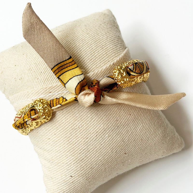 Queen Gold Bracelet with 1cm Salon Silk Twill