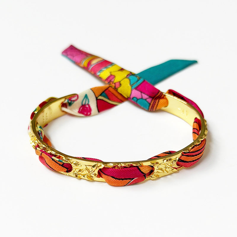 Fairy Gold Bracelet with 1cm Address Unknown Silk Twill