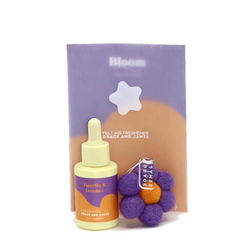 Find Tigerlily & Jasmine Felt Air Freshener - Grace and James at Bungalow Trading Co.