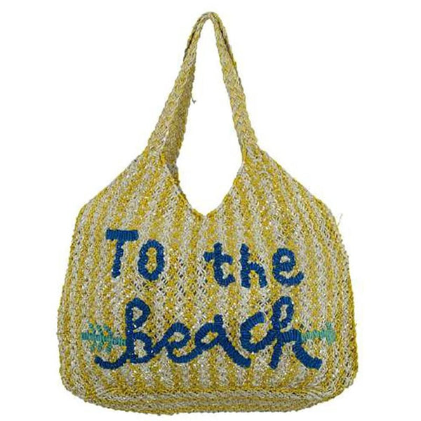 Find To The Beach Drew Jute Bag Yellow/Natural - The Jacksons at Bungalow Trading Co.