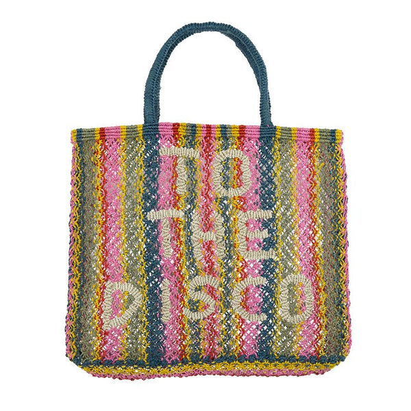 Find To The Disco Jute Bag Multi - Stripe - The Jacksons at Bungalow Trading Co.