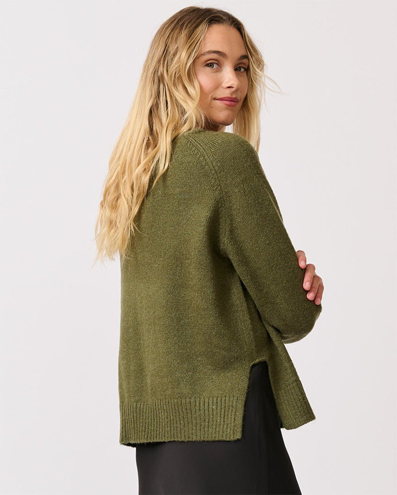 Find Tory Knit Sweater Khaki - Cartel & Willow at Bungalow Trading Co.