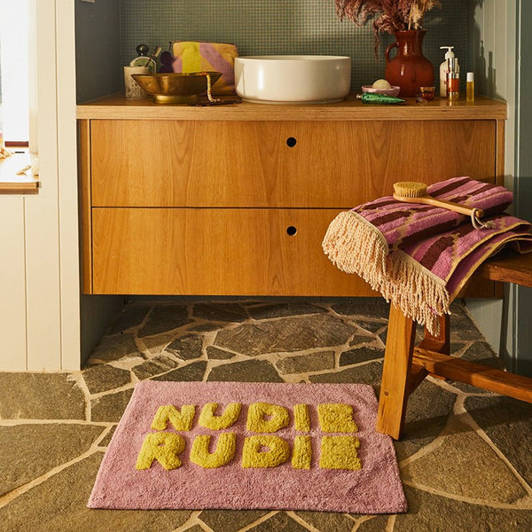 Find Tula Nudie Rudie Bath Mat Mini Mauve - Sage & Clare at Bungalow Trading Co.