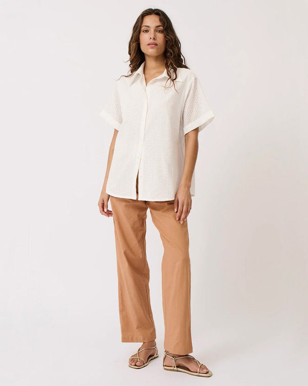 Find Tully Shirt White Broderie - Cartel & Willow at Bungalow Trading Co.