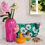 Find Tumbling Flowers Green Velvet Toiletry Bag - Kip & Co at Bungalow Trading Co.