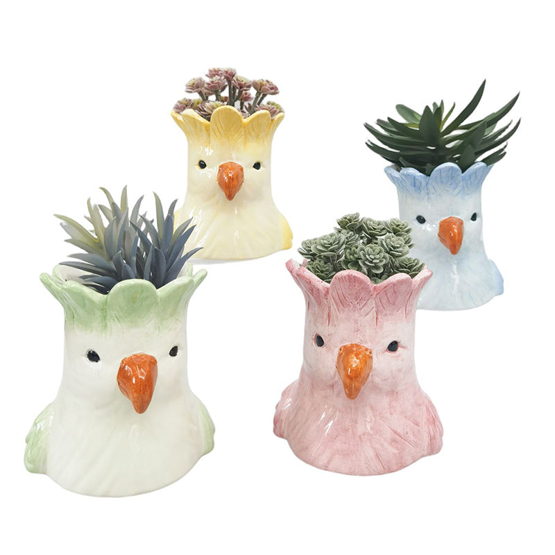 Perdy Parrot Planter/Vase Pink