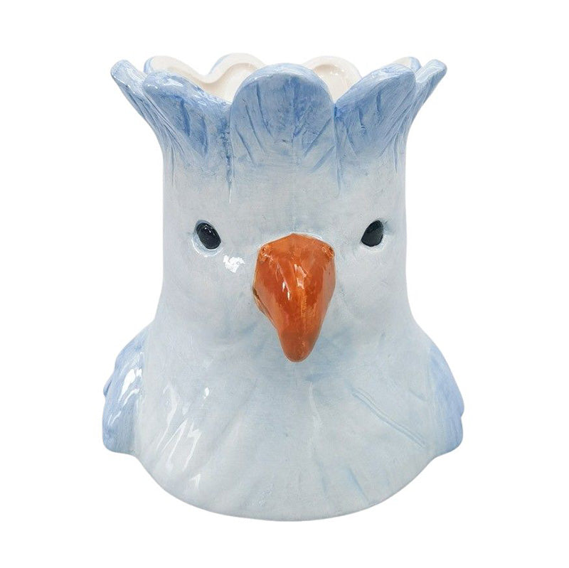 Perdy Parrot Planter/Vase Blue
