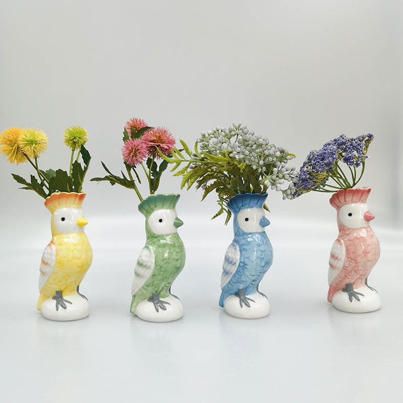 Perdy Parrot Planter/Vase Blue
