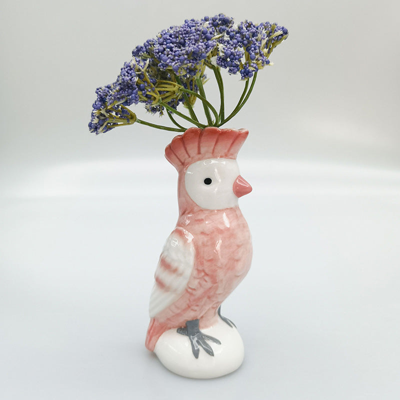 Perdy Parrot Planter/Vase Pink
