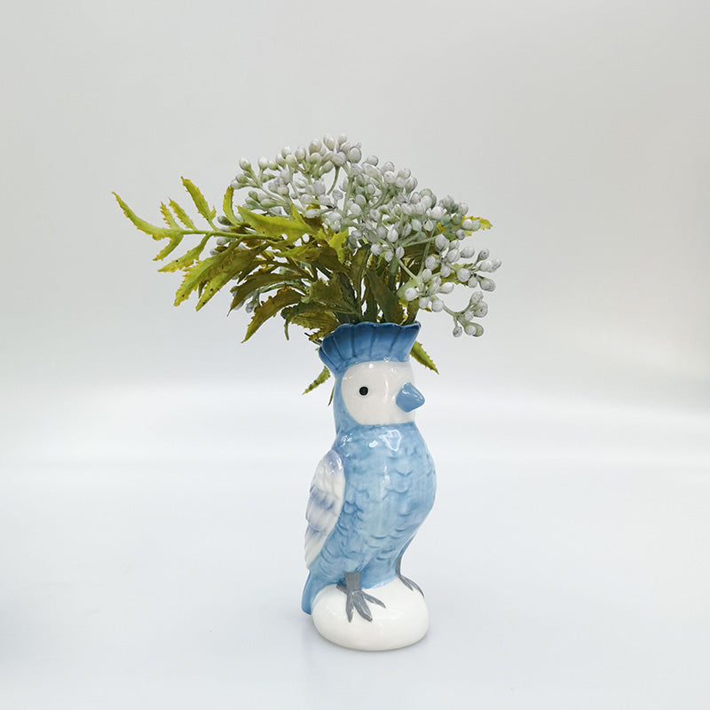 Perdy Parrot Planter/Vase Blue