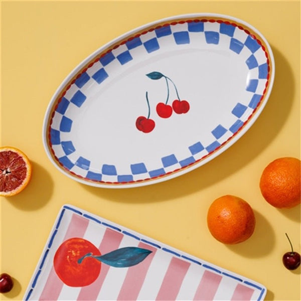 Find Valentina Oval Serving Platter Cherry - CWM at Bungalow Trading Co.