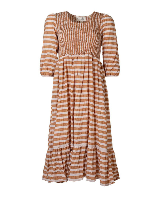 Find Walk In The Park Dress Coffee Stripe - Curate by Trelise Cooper at Bungalow Trading Co.