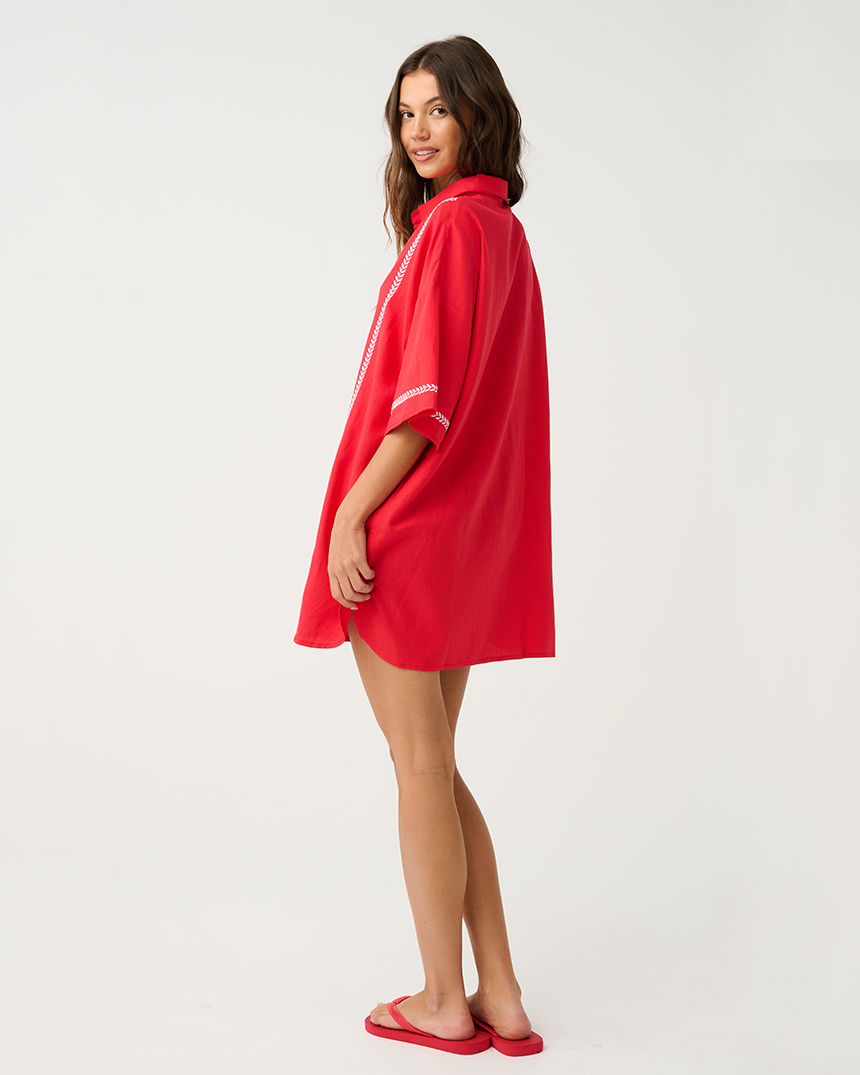 Casey Shirt Dress Mandarin